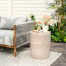 Load image into Gallery viewer, Stylish Outdoor / Indoor Lightweight Concrete Side Table With Travertine - Beige
