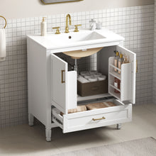 Load image into Gallery viewer, Elegant Fluted Bathroom Vanity With Sink, Soft Close Doors &amp; Drawer

