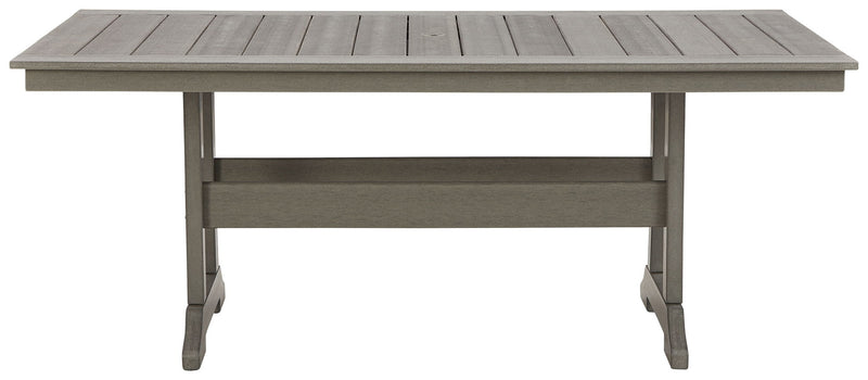 Visola - Rectangular Dining Table With Umbrella Option - Gray