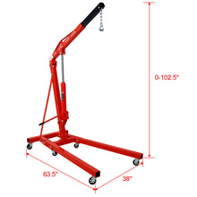 Load image into Gallery viewer, 2 Ton Folding Engine Hoist Crane Lift With 6 Wheels
