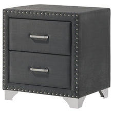 Load image into Gallery viewer, Upholstered 2 Drawer Nightstand With Accents
