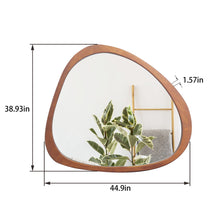 Load image into Gallery viewer, Asymmetrical Wall Mirror Wooden Framed Mirror Large Sized Dressing Mirror, For Living Room, Bedroom, Bathroom, Hallway Or Entry Way - Natural Wood
