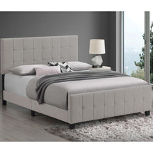 Load image into Gallery viewer, Queen Panel Bed Tufted Upholstered With Tapered Legs - Beige
