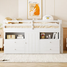 Load image into Gallery viewer, Loft Bed With 4 Drawers, Underneath Cabinet And Shelves
