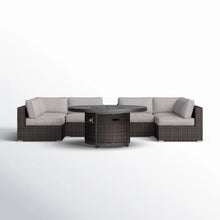 Load image into Gallery viewer, Rattan Patio Set With Comfortable Cushions And Fire Pit

