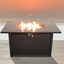 Load image into Gallery viewer, Outdoor Fire Pit Table Durable Construction With Lid - Black
