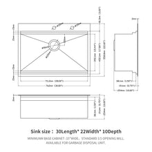 Load image into Gallery viewer, Drop In Kitchen Sink Stainless Steel 16 Gauge
