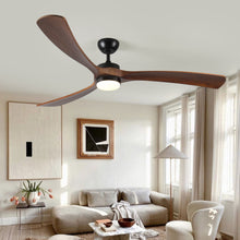 Load image into Gallery viewer, Solid Wood Ceiling Fan With Lights And Remote Control Indoor Outdoor Ceiling Fan 3 Wooden Blades Modern Ceiling Fan For Porch Living Room Bedroom

