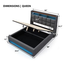 Load image into Gallery viewer, Upholstered Platform Bed With A Hydraulic Storage System, LED And USB Charging (Without Mattress)
