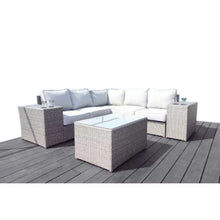 Load image into Gallery viewer, Outdoor Wicker Sectional With Weather Resistant Cushions And Table
