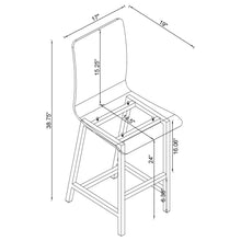 Load image into Gallery viewer, Counter Height Stools With Curved Back Design (Set of 2) - Clear
