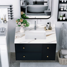Load image into Gallery viewer, Elegant Vanity Top With Undermount Sink And Backsplash, Sintered Stone
