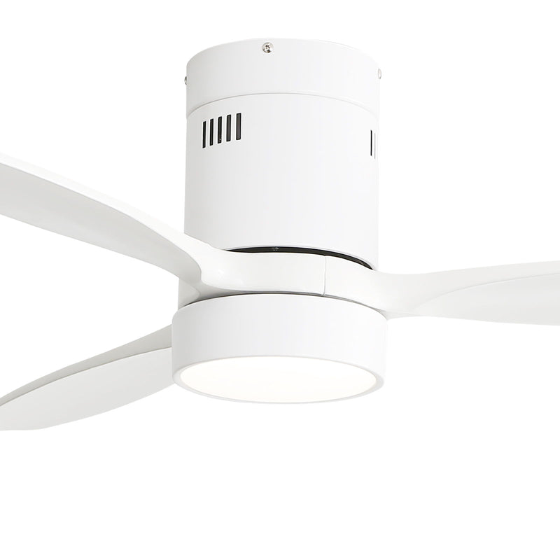 Indoor / Outdoor Ceiling Fan With Blades, Reversible DC Motor, Remote Controlled LED Light - White