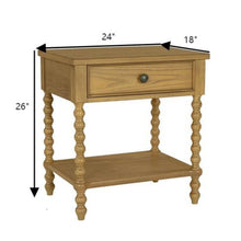 Load image into Gallery viewer, Traditional Durable Nightstand Table With Drawer And Shelf

