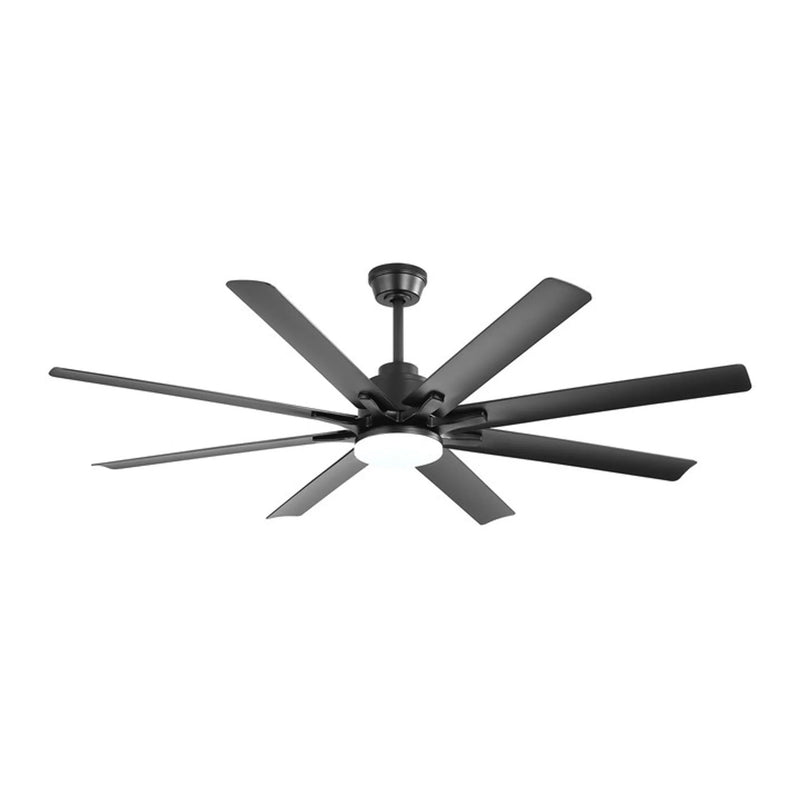 66" Ceiling Fan With Dimmable LED Light, 8 Blades, Smart Remote Control, Reversible DC Motor, For Home Office - Matte Black