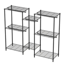 Load image into Gallery viewer, Heavy Duty Garment Rack With 8 Adjustable Wire Shelves And 5 Clothes Rails, Freestanding Closet Organizer Metal - Black
