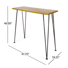 Load image into Gallery viewer, Dione Outdoor Industrial Acacia Wood Bar Set With Metal Frame And Slat Paneling - Brown
