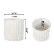 Load image into Gallery viewer, Planter With Subtle Pleated Design - Antique White
