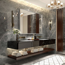 Load image into Gallery viewer, 40X30" Silver Rectangular Wall-Mounted Beveled Bathroom Mirror, Square Angle Metal Frame Wall Mounted Bathroom Mirrors For Wall (Horizontal &amp; Vertical) - Silver
