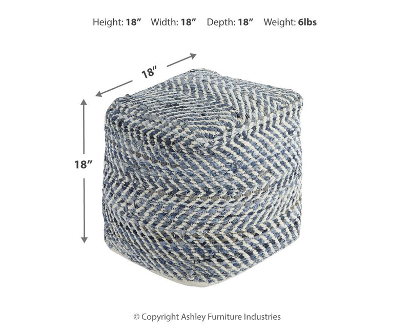 Chevron - Pouf - Blue