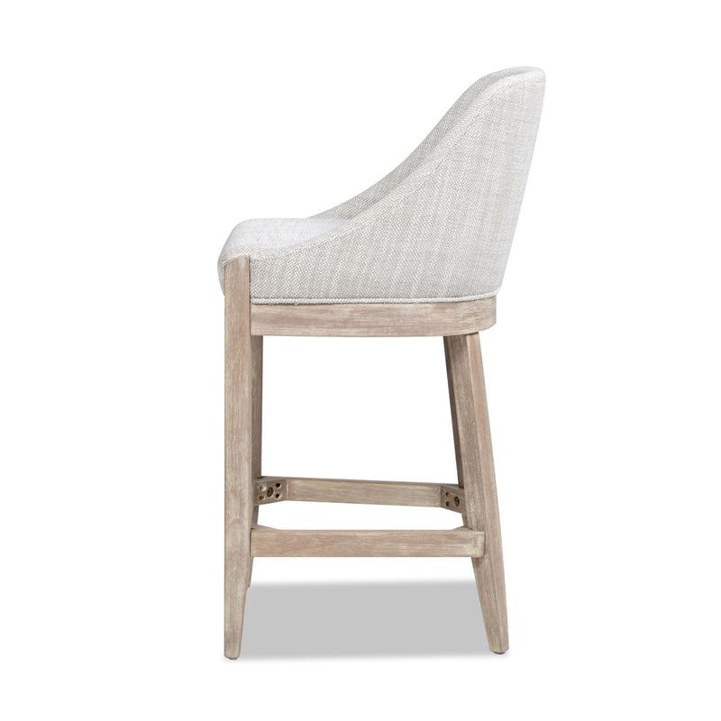 Newport - Coastal Curved Back Upholstered Counter Stool - Gray