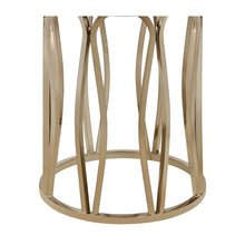 Load image into Gallery viewer, Round Glass Top Table With Polished Metal Base
