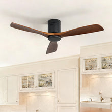 Load image into Gallery viewer, Ceiling Fan With 3 Solid Blades, Remote Controlled Reversible DC Motor - Black
