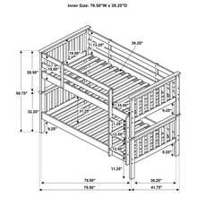 Load image into Gallery viewer, Madison - Twin Over Twin Bunk Bed With Slatted Design - White
