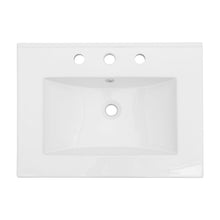 Load image into Gallery viewer, Rectangular Single Vanity Top With 3 Faucet Hole Sink - White
