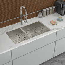 Load image into Gallery viewer, Modern Double Bowl Undermount Sink Design With 10" Deep Basins

