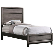 Load image into Gallery viewer, Twin Panel Bed With Tapered Legs - Gray
