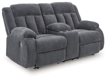 Load image into Gallery viewer, Observation - Double Reclining Power Loveseat With Console - Steel
