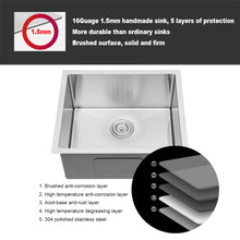 Load image into Gallery viewer, Undermount Steel Kitchen Sink, Deep Single Bowl Basin
