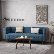 Load image into Gallery viewer, Contemporary Mid-Century Charm 3 Seater Sofa With Button Tufted Waffle Stitching
