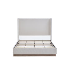 Load image into Gallery viewer, Hosford - Minimalist Upholstered Wingback Bed With Wood Base Platform
