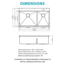 Load image into Gallery viewer, Topmount Drop In Kitchen Sink With Double Bowl Design
