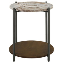 Load image into Gallery viewer, Bleskin - Round Accent Side Table With Shelf - White
