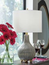 Load image into Gallery viewer, Judlen - Ceramic Table Lamp - Gray / Gold Finish
