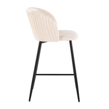 Load image into Gallery viewer, Fran - Pleated Waves Contemporary, Fixed Height Counter Stool (Set of 2)
