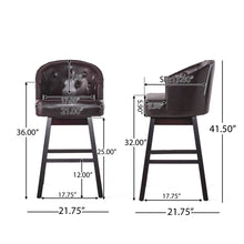 Load image into Gallery viewer, 360 Degree Swivel Bar Stool With Stunning Nailhead Trim (Set of 2)
