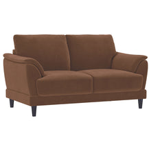 Load image into Gallery viewer, Dania - Upholstered Crescent Loveseat With Curved Tufted Arms - Rust
