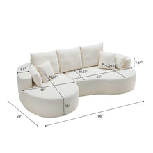 Load image into Gallery viewer, 2 Piece Fabric Cloud Curved Sectional Sofa With Chaise For Living Room
