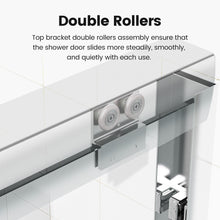 Load image into Gallery viewer, Semi Frameless Double Sliding Shower Door With Tempered Glass
