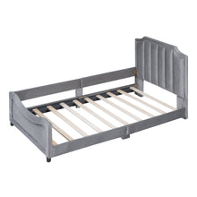 Load image into Gallery viewer, Upholstered Daybed With Classic Stripe Shaped Headboard
