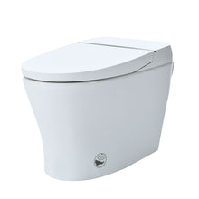 Load image into Gallery viewer, Heated Seat Smart Toilet Without Bidet, Upmarket Compact Dual Flush Toilet 1 / 1.28 Gpf, Tank Less Toilet With Adjustable Temp Heated Seat, Foot Sensor Flush - White Night Light, Knob Control, Power Out
