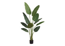 Load image into Gallery viewer, 60" Tall, Artificial Plant, Bird Of Paradise Tree, Indoor, Faux, Fake, Floor, Greenery, Potted, Decorative - Green / Black
