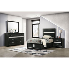 Load image into Gallery viewer, Modern Bedroom Set With Upholstered Headboard And Textured Storage

