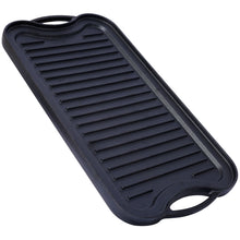 Load image into Gallery viewer, Pre Seasoned Cast Iron Reversible Rectangular Grill / Griddle - Black

