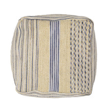 Load image into Gallery viewer, Western - Handcrafted Fabric Pouf, Durable - Natural / Blue
