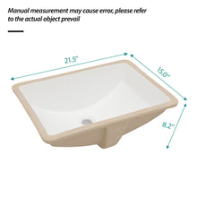 Load image into Gallery viewer, Modern Ceramic Undermount Bathroom Sink With Overflow, High Quality

